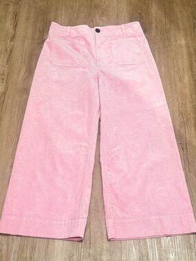 Maeve Anthropologie The Colette Pink Corduroy Wide Leg Crop Pants Size 32